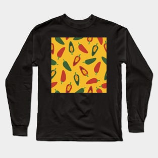 Red and Green Chili Pattern Long Sleeve T-Shirt